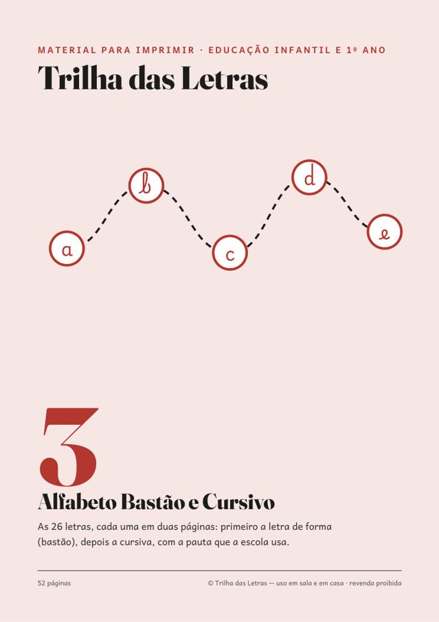 Capa do volume 3, Alfabeto Bastão e Cursivo